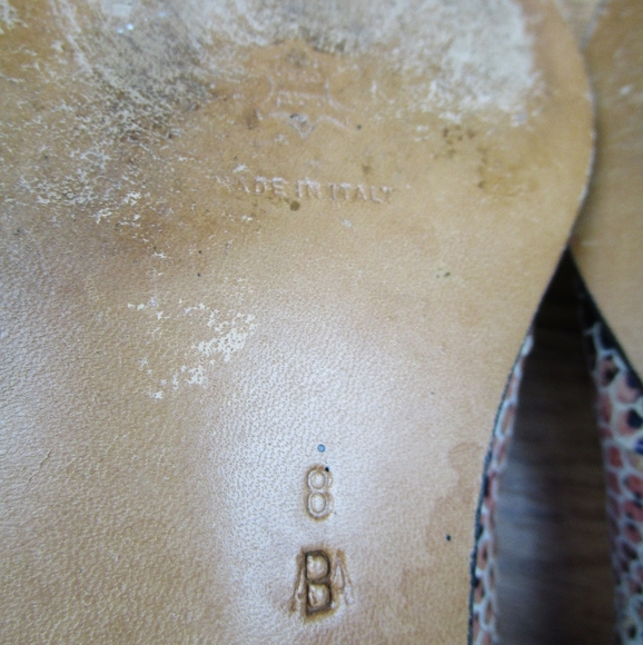 Vintage Italian Leather Iridescent Snakeprint Loafers Phyllis Poland 8 - Picture 10 of 10